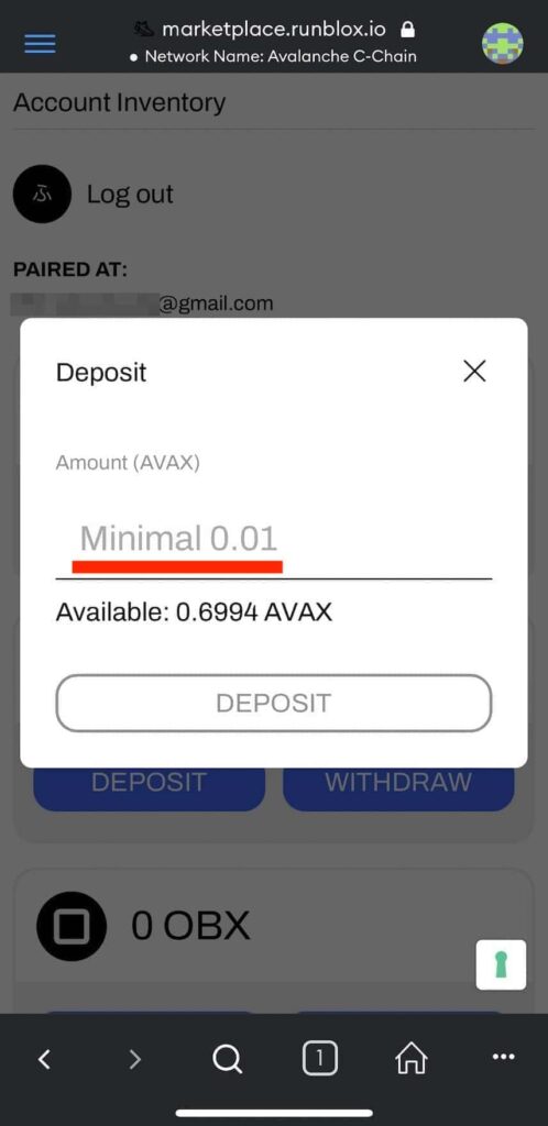 【スマホ完結】RunBlox（ランブロックス）のアプリにAVAXを送金する方法